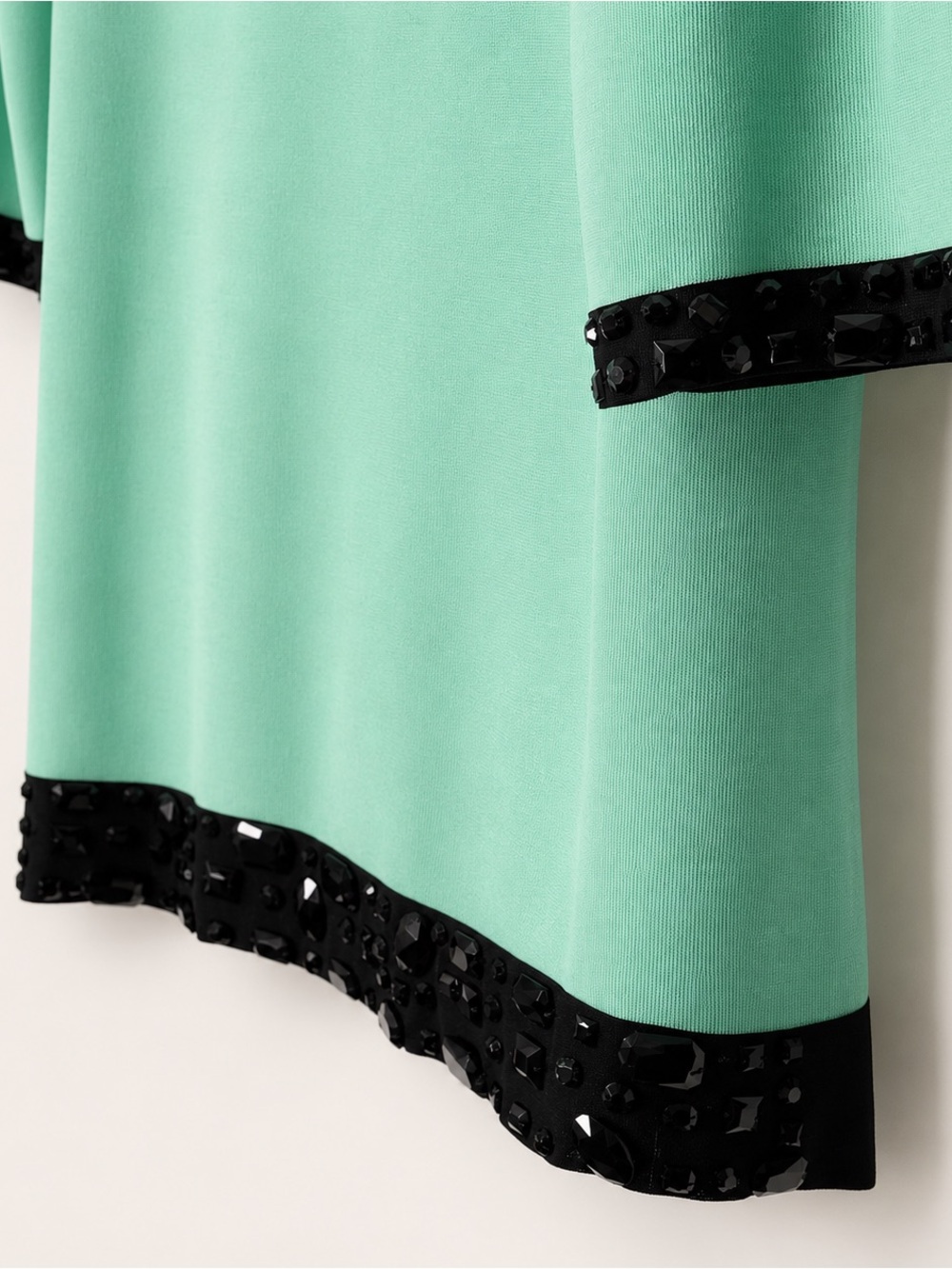 Ming Wang Mint Green Embellished Knit Tunic Top 3/4 Sleeve Large - Picture 3 of 8